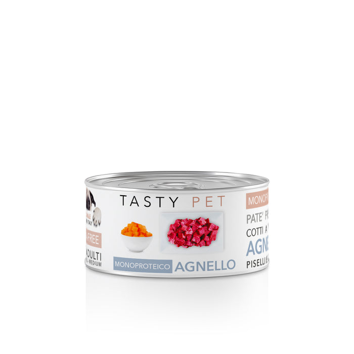 Tasty Pet Confezione di Alimento Completo Umido per Cani - 2303 Patè Monoproteico Agnello Piselli e Carota