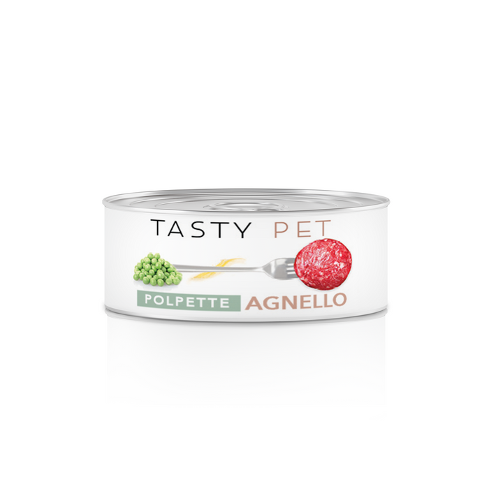 Tasty Pet Confezione di Alimento Completo Umido per Cani - 2603 Polpette al Sugo Agnello carote e piselli